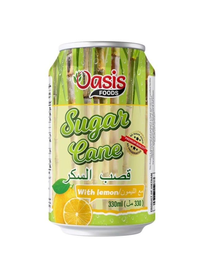 Oasis Sugar Cane Drink with Lemon – 330ml (Pack of 24) - Image 4